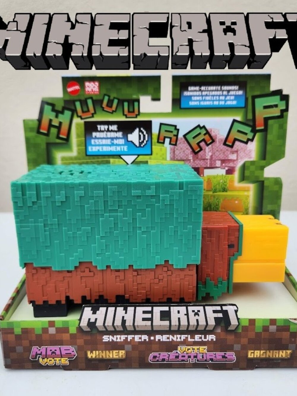 NEW Mattel Minecraft Sniffer Action Figure with Sounds & Pixelated Design 7" sca